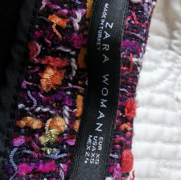 Zara Tweed Skirt With Fringes Size XS - Picture 2 of 3